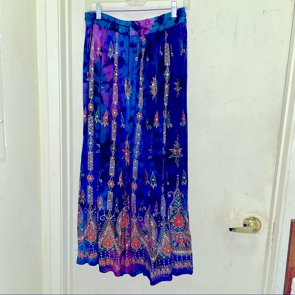 Colorful Boho Hippie, Gypsy Midi Skirt One Size Fits Most!